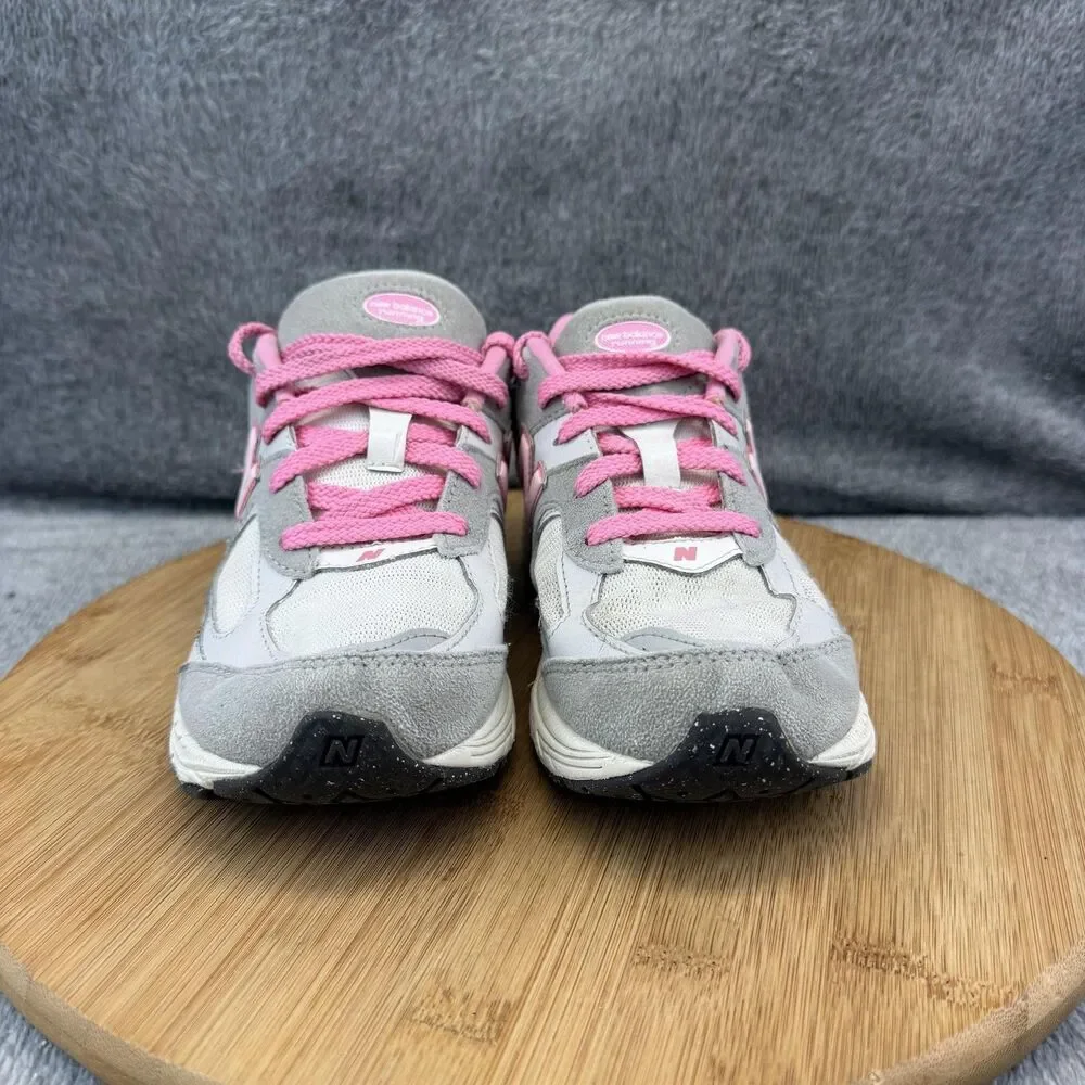 New Balance 2002R Shoes Girls Size 3 Pink Gray Suede Athletic Running Sneakers